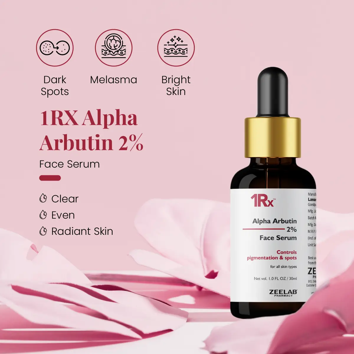 1RX Alpha Arbutin 2% Face Serum 30ml