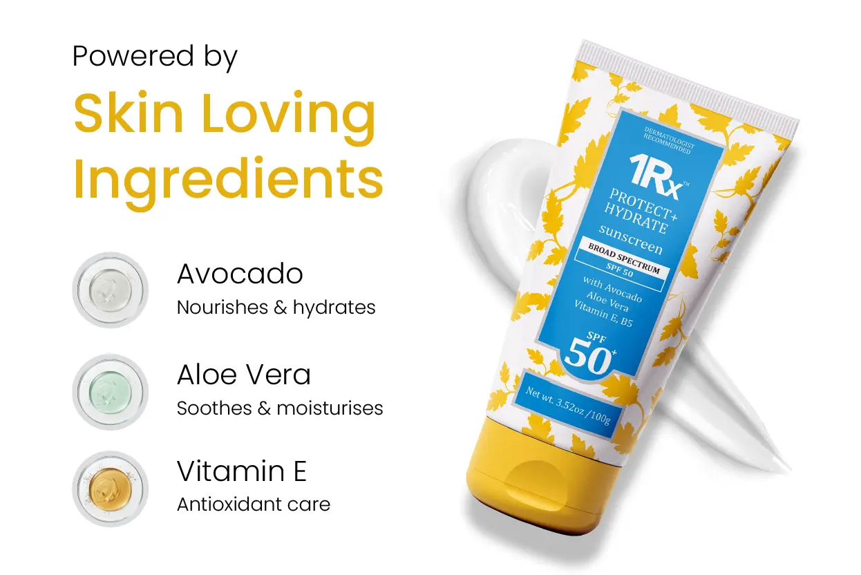 1rx sunscreen with avocado aloe vera and vitamin e