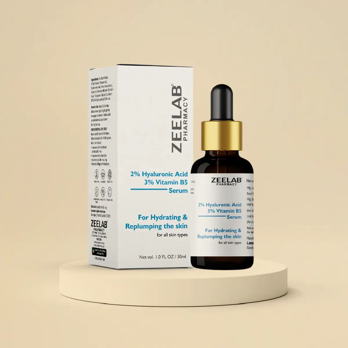 Zeelab 2% Hyaluronic Acid + 3% Vitamin B5 Face Serum