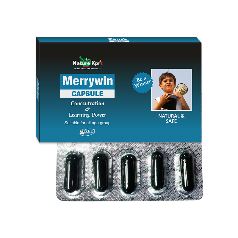 NatureXprt Merrywin Capsule | Memory and Concentration Enhancer