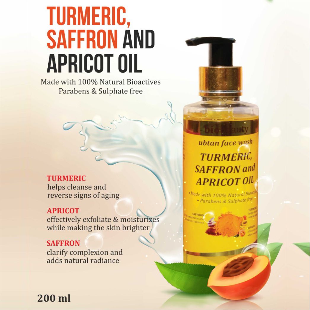 Bio Beauty Ubtan Face Wash with Turmeric, Saffron and Apricot Oil