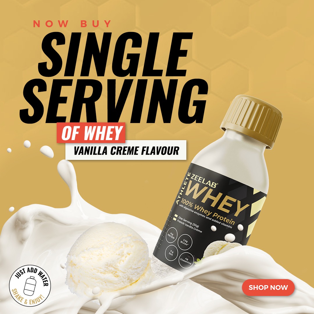 ZEELAB Athlete Whey 100% Powder - French Vanilla Creme