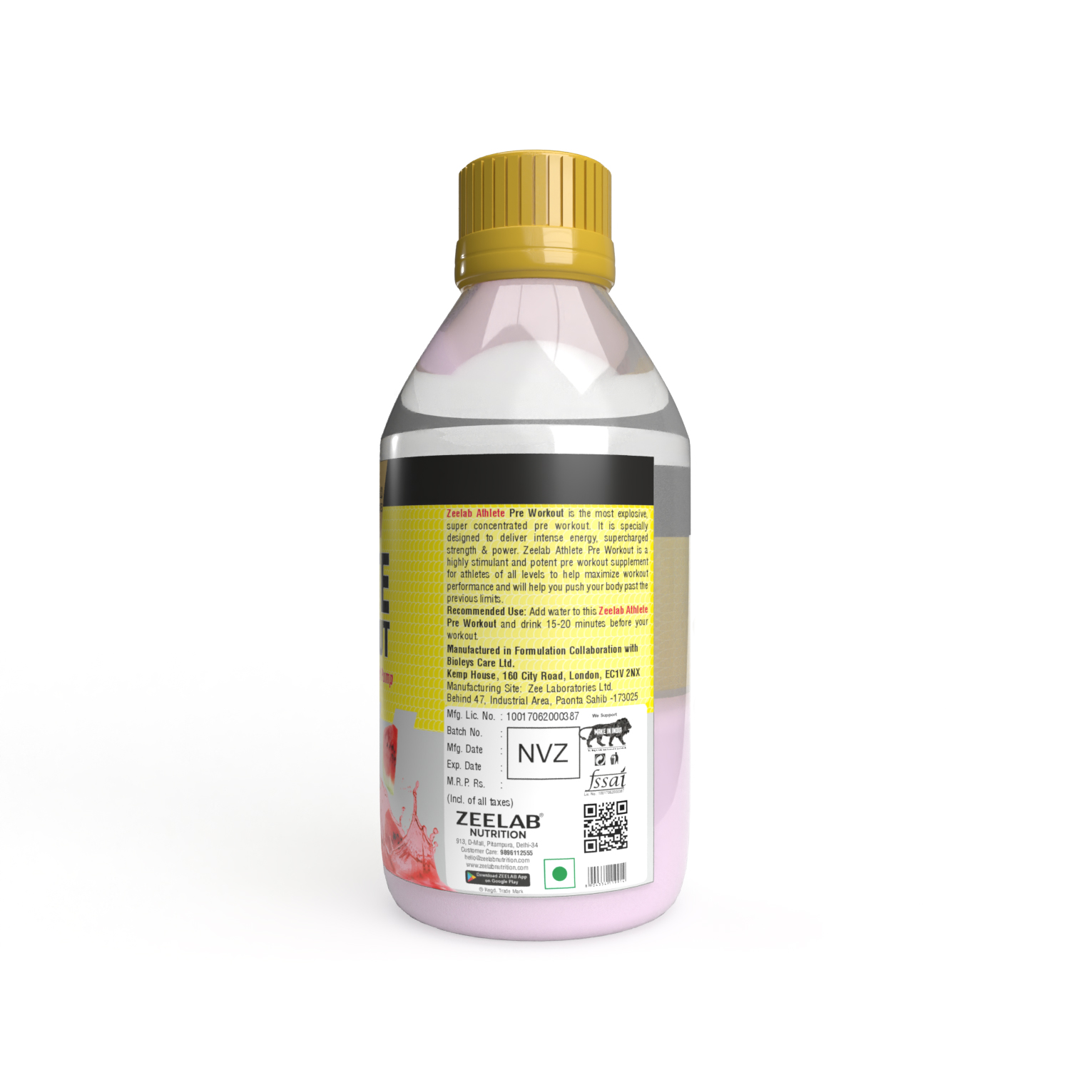 Zeelab Athlete Pre Workout Watermelon Flavour - 12gm