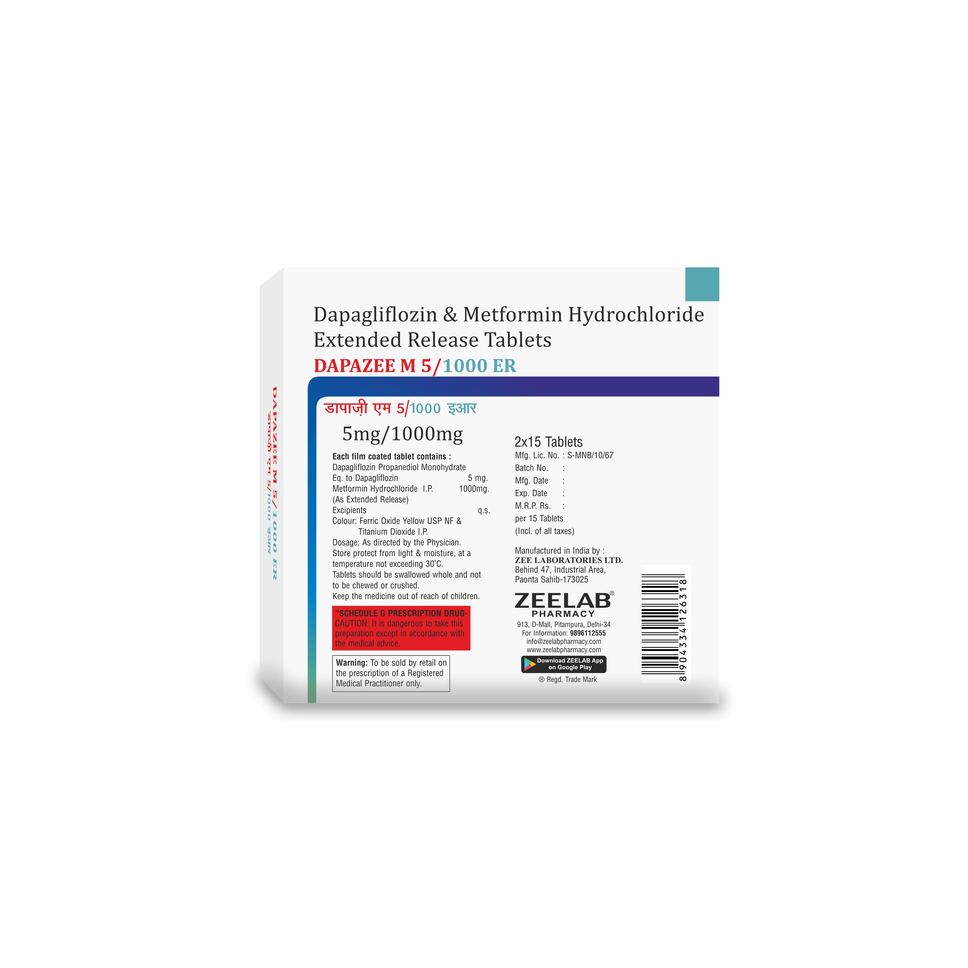 Dapazee M 5/1000 ER Tablet