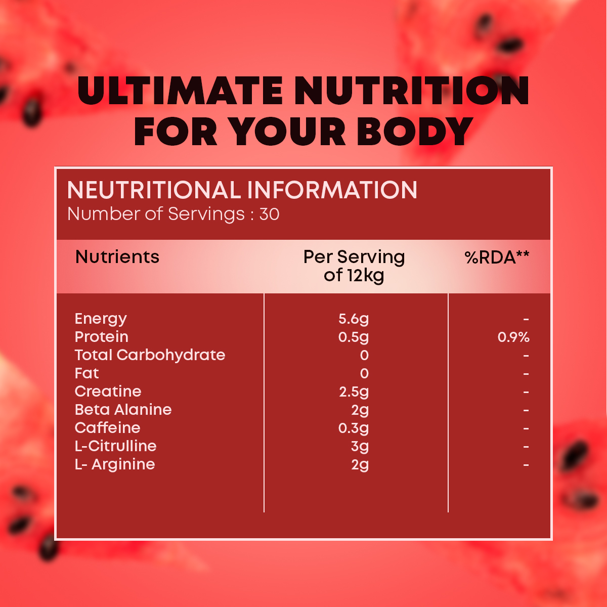 Zeelab Athlete Pre Workout Watermelon Flavour - 360gm
