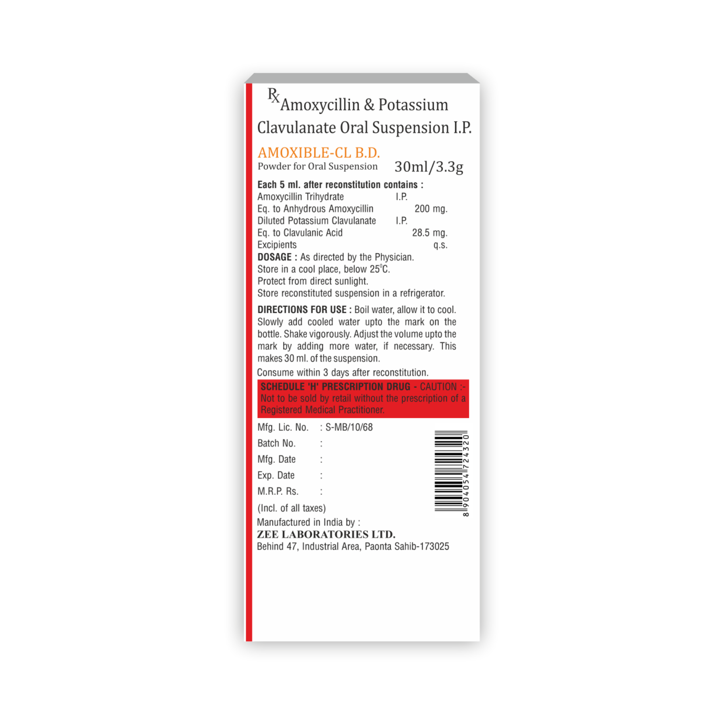 Amoxible CL B.D Dry Syrup