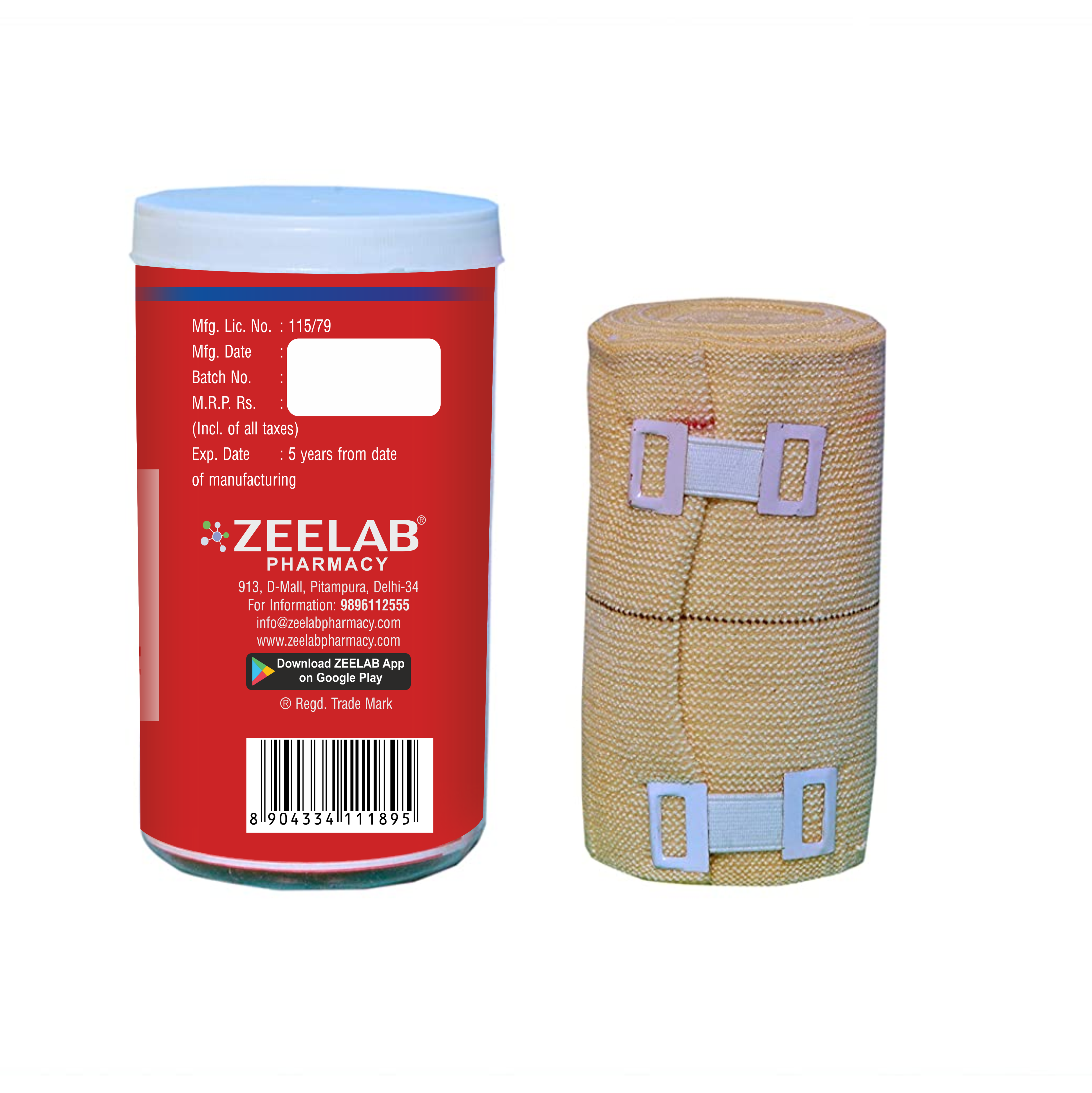 Cotton Crepe Bandage (4m x 10cm) for Muscle Support Joint Pain Relief