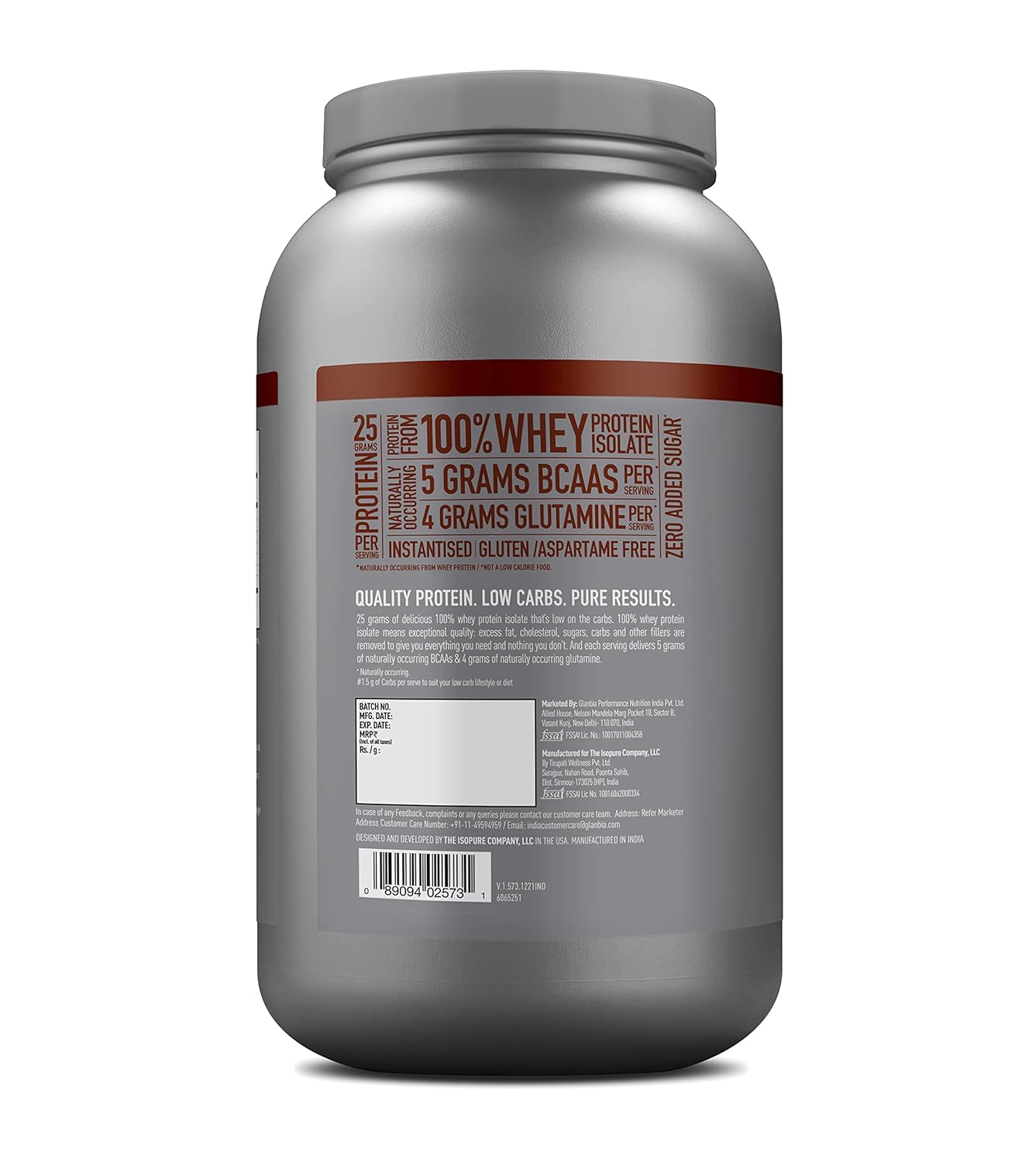 Isopure Low Carb Protein Powder Dutch Chocolate 1 Kg