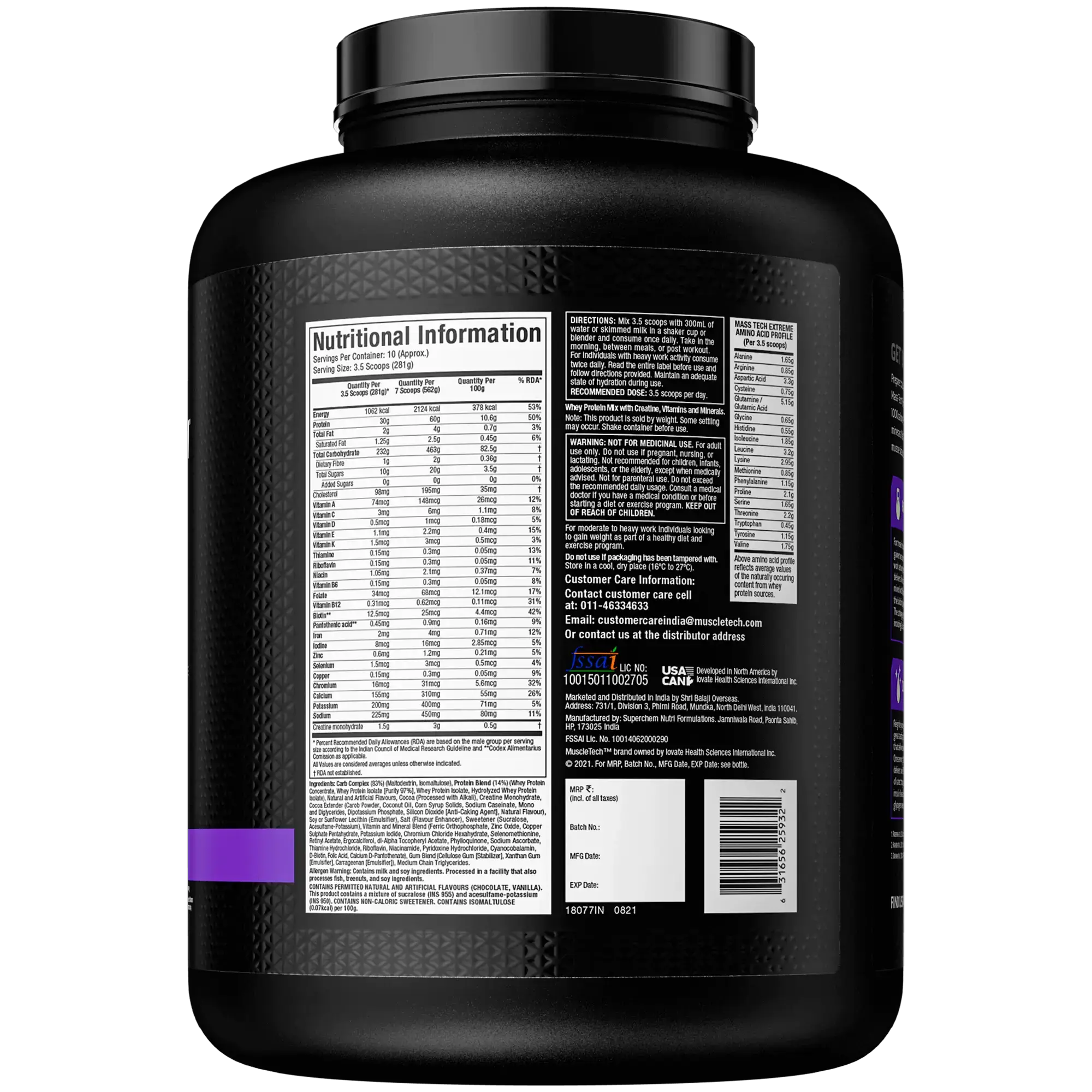 MuscleTech MassTech Extreme 2000 Triple Chocolate Brownie