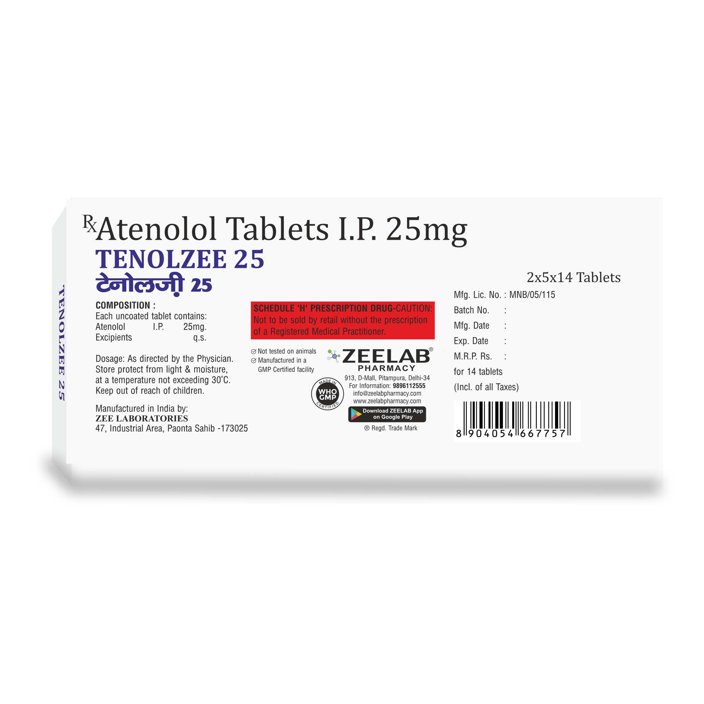 Tenolzee 25 Tablet