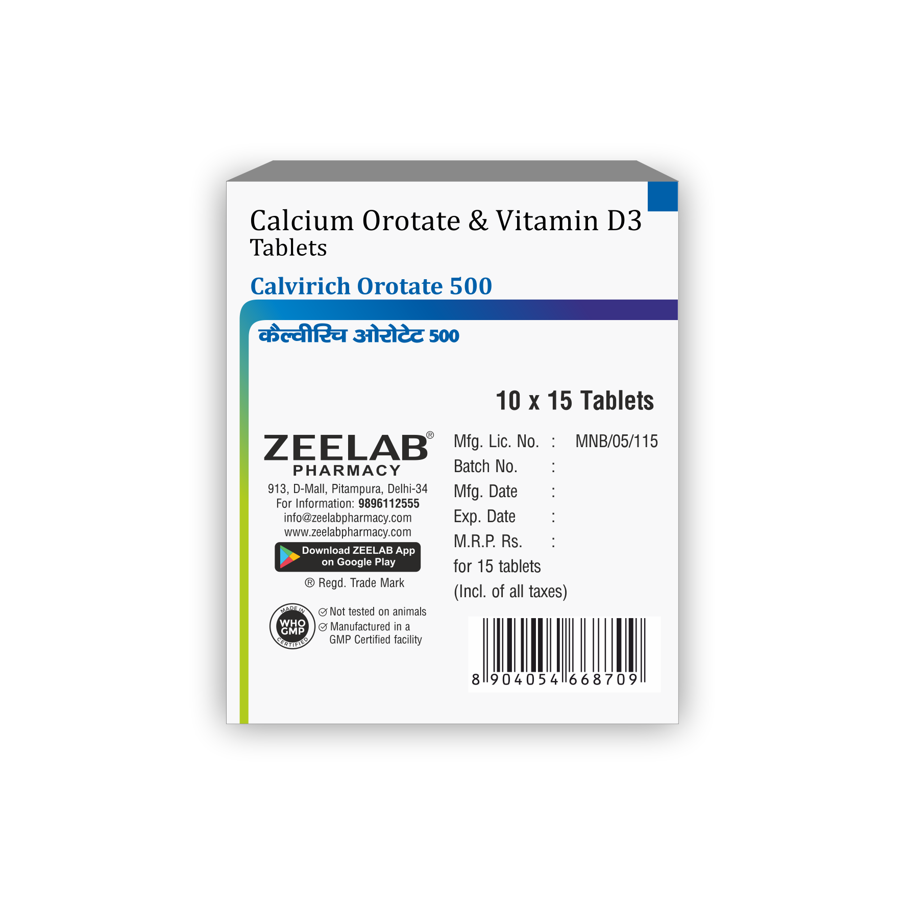 Calvirich Orotate 500 Tablet