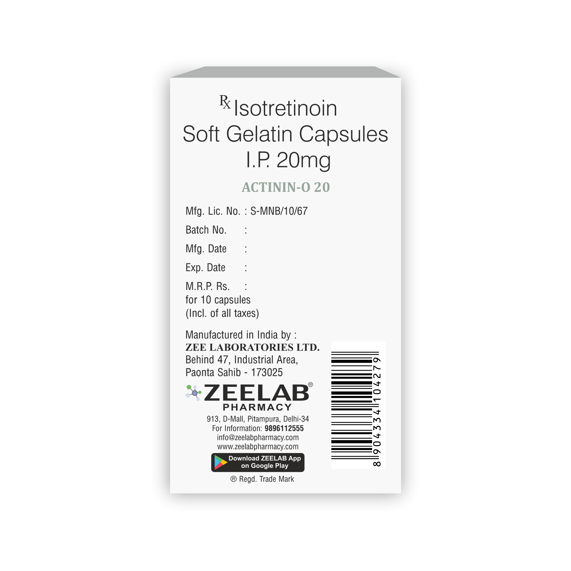 Actinin O 20 Capsule