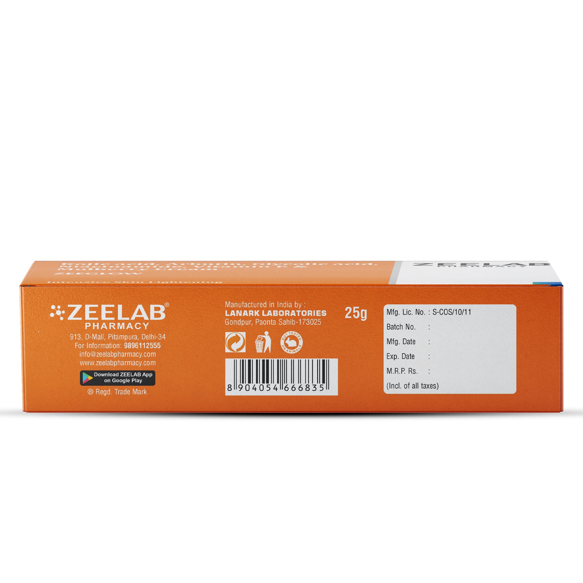 Zeeglow Glycolic Acid Arbutin and Kojic Acid Cream