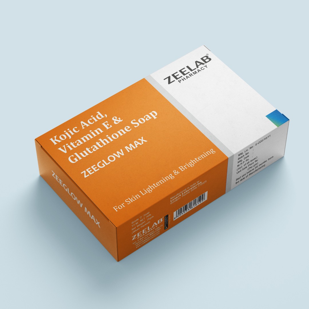 Zeeglow Max Kojic Acid and Glutathione Soap​ with Vitamin E 