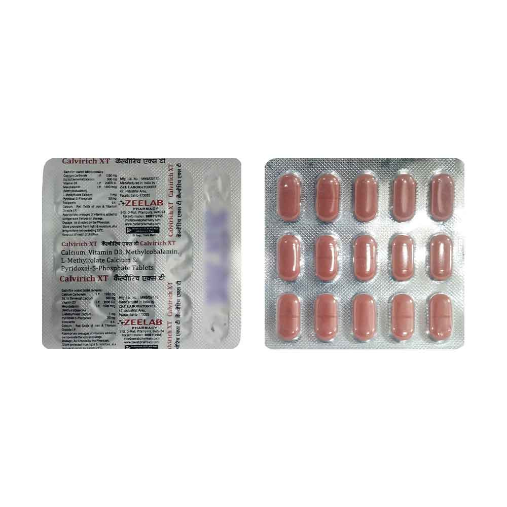 Calvirich XT Tablet | Calcium, Vitamin D3 & B12 for Strong Bones