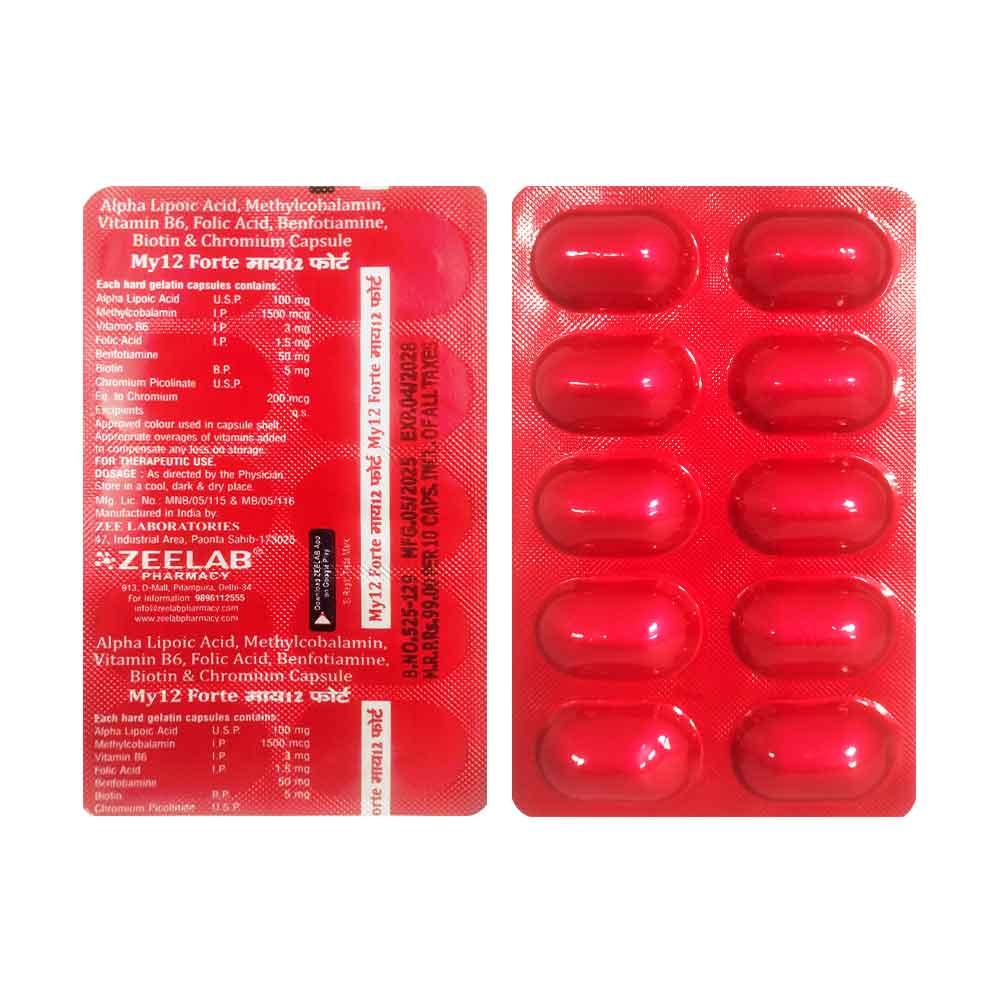 MY12 Forte Capsule | High-Strength Vitamin B12 Supplement for Energy & Nerve Health