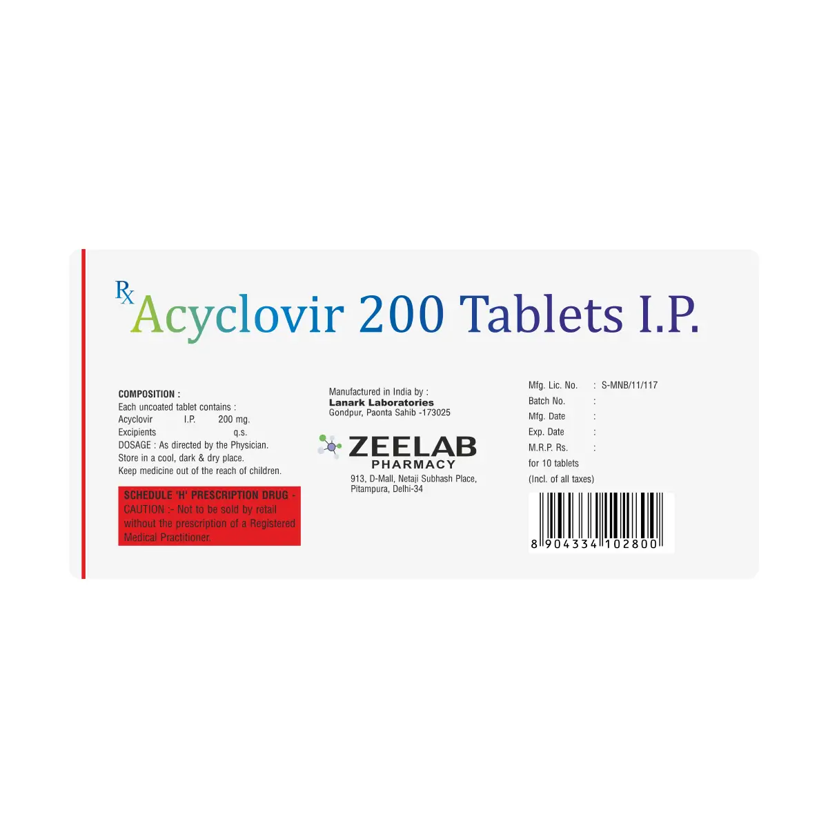 Acivix 200 Antiviral Tablet