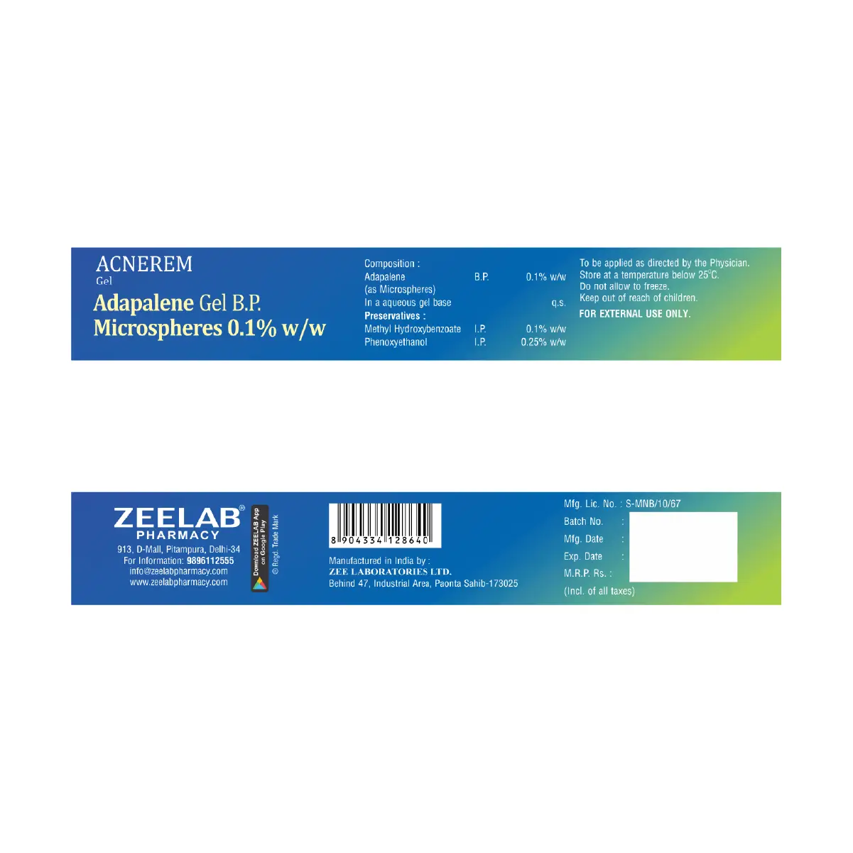 Acnerem Anti Acne Gel | Controls Acne, Redness & Oil