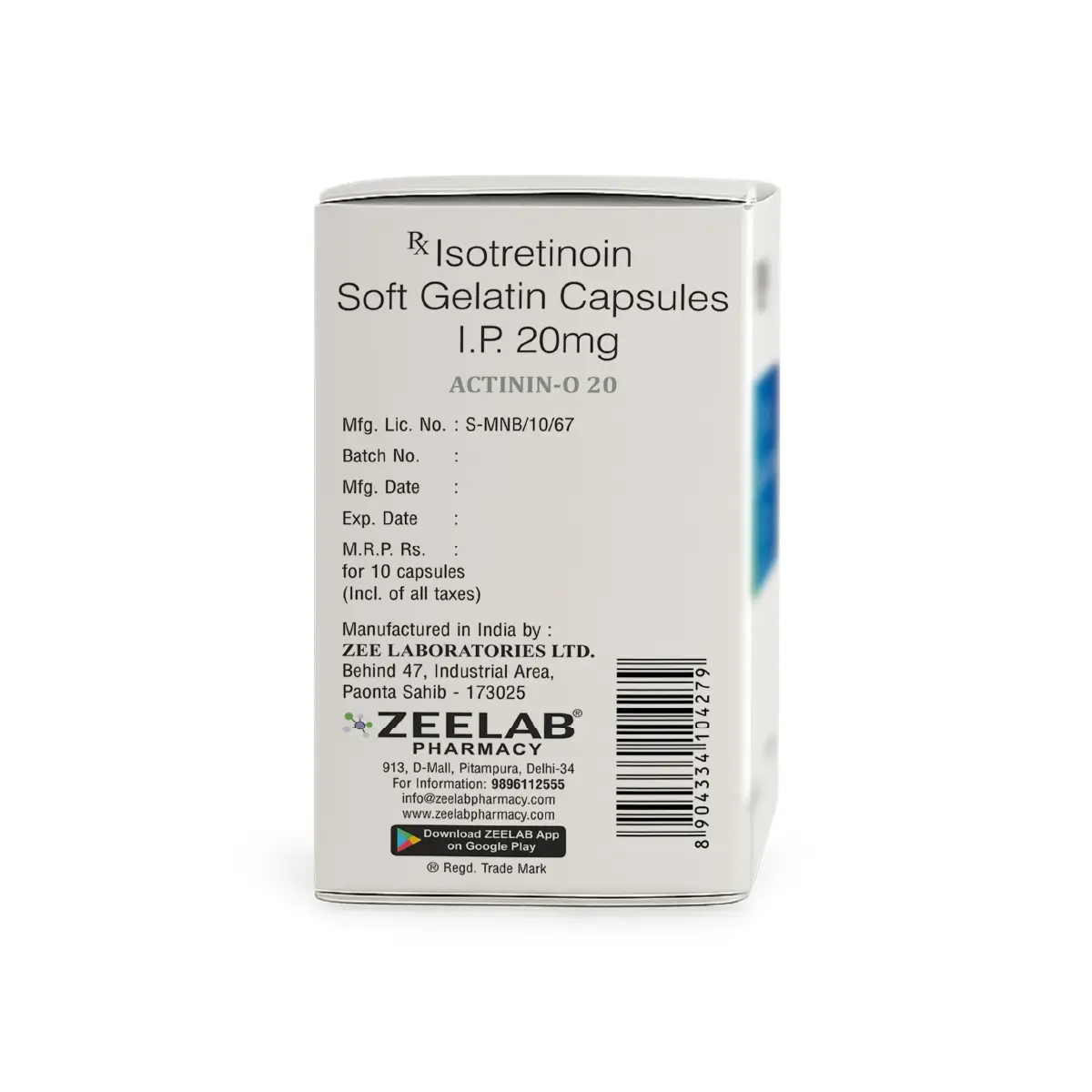 Actinin O 20 Capsule