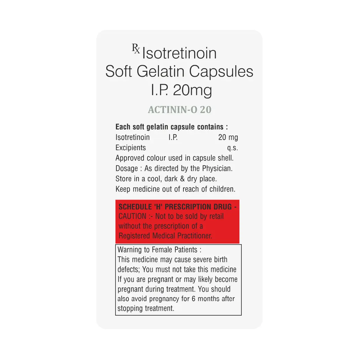 Actinin O 20 Capsule