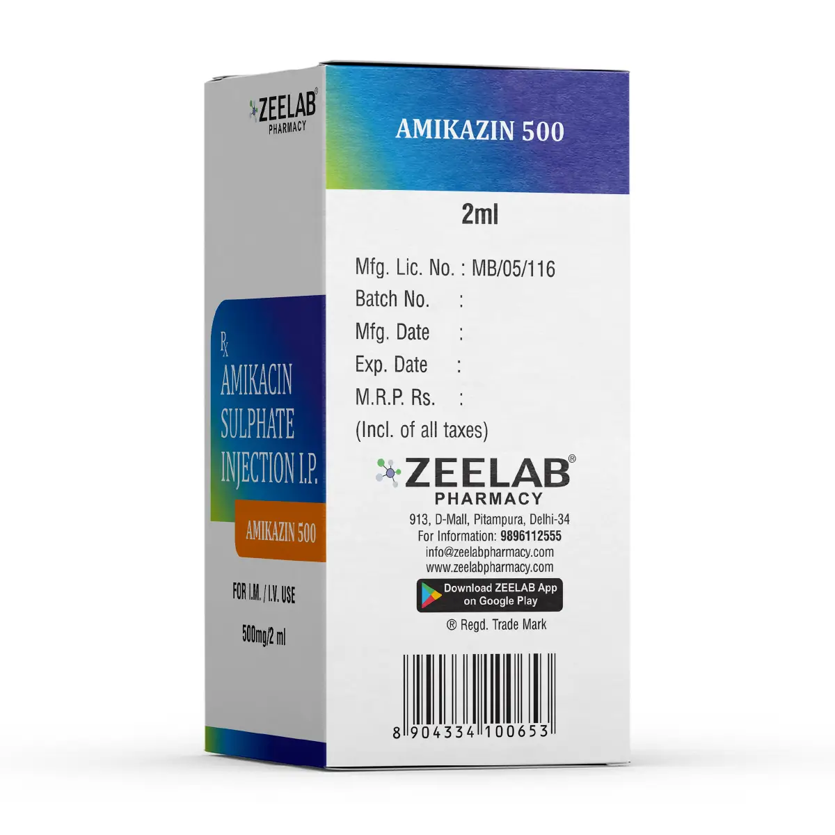 Amikazin 500 Antibiotic Injection
