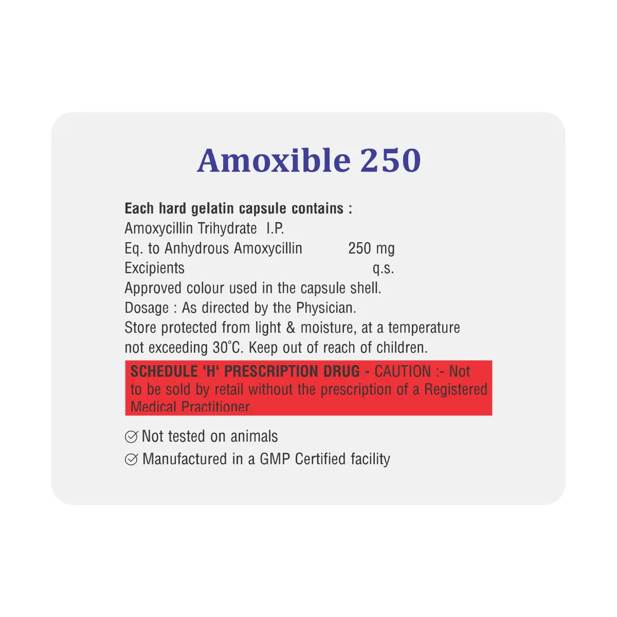 Amoxible 250 Antibiotic Capsule