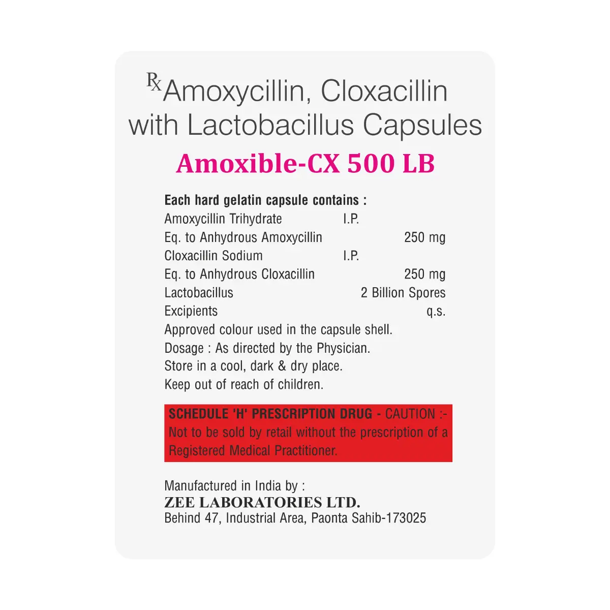 Amoxible CX 500 LB Antibiotic Capsule