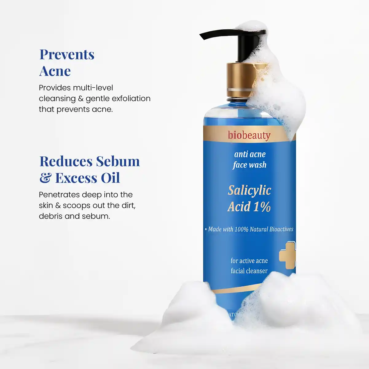 Bio Beauty 1% Salicylic Acid Face Wash | Treats Acne & Controls Oil