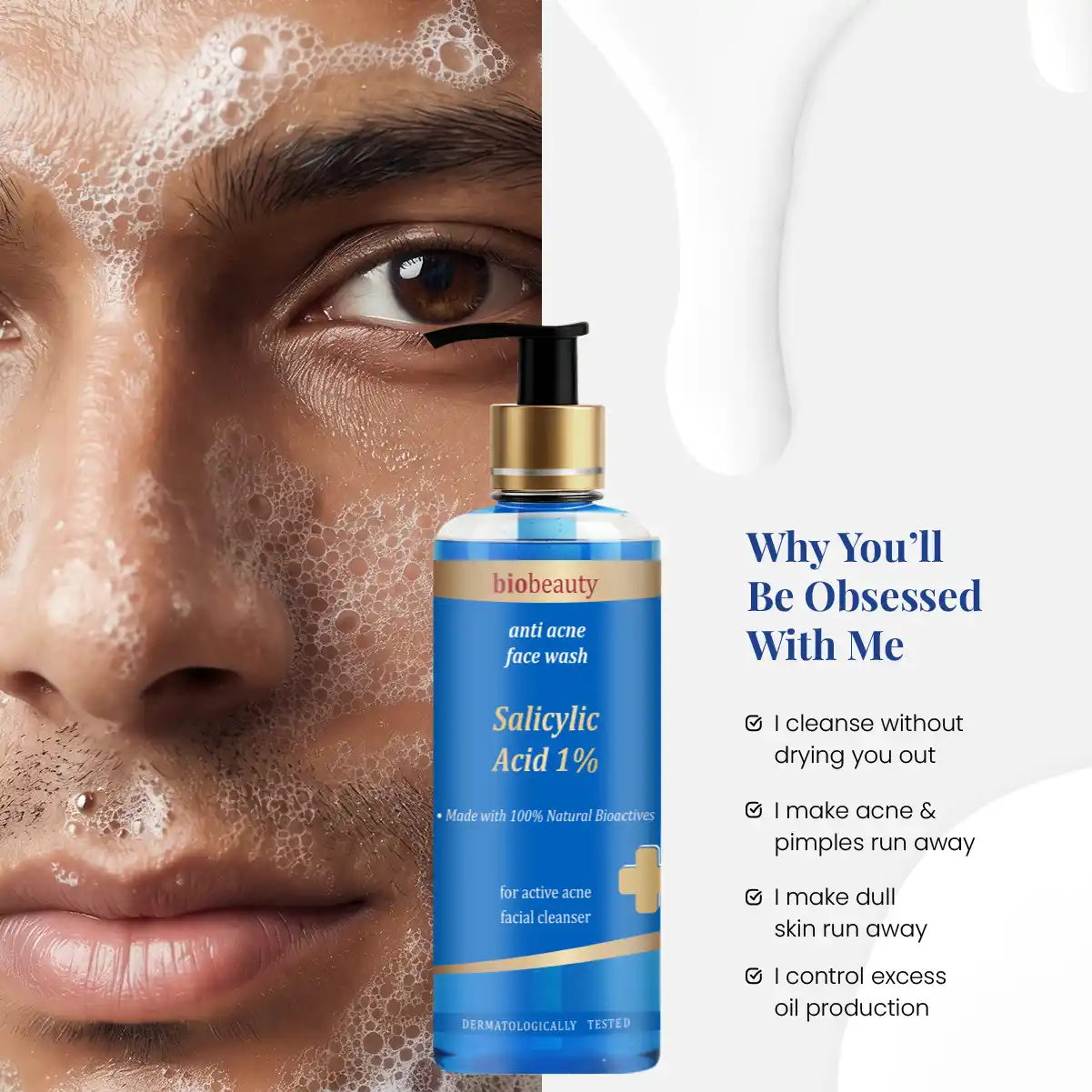 Bio Beauty 1% Salicylic Acid Face Wash | Treats Acne & Controls Oil