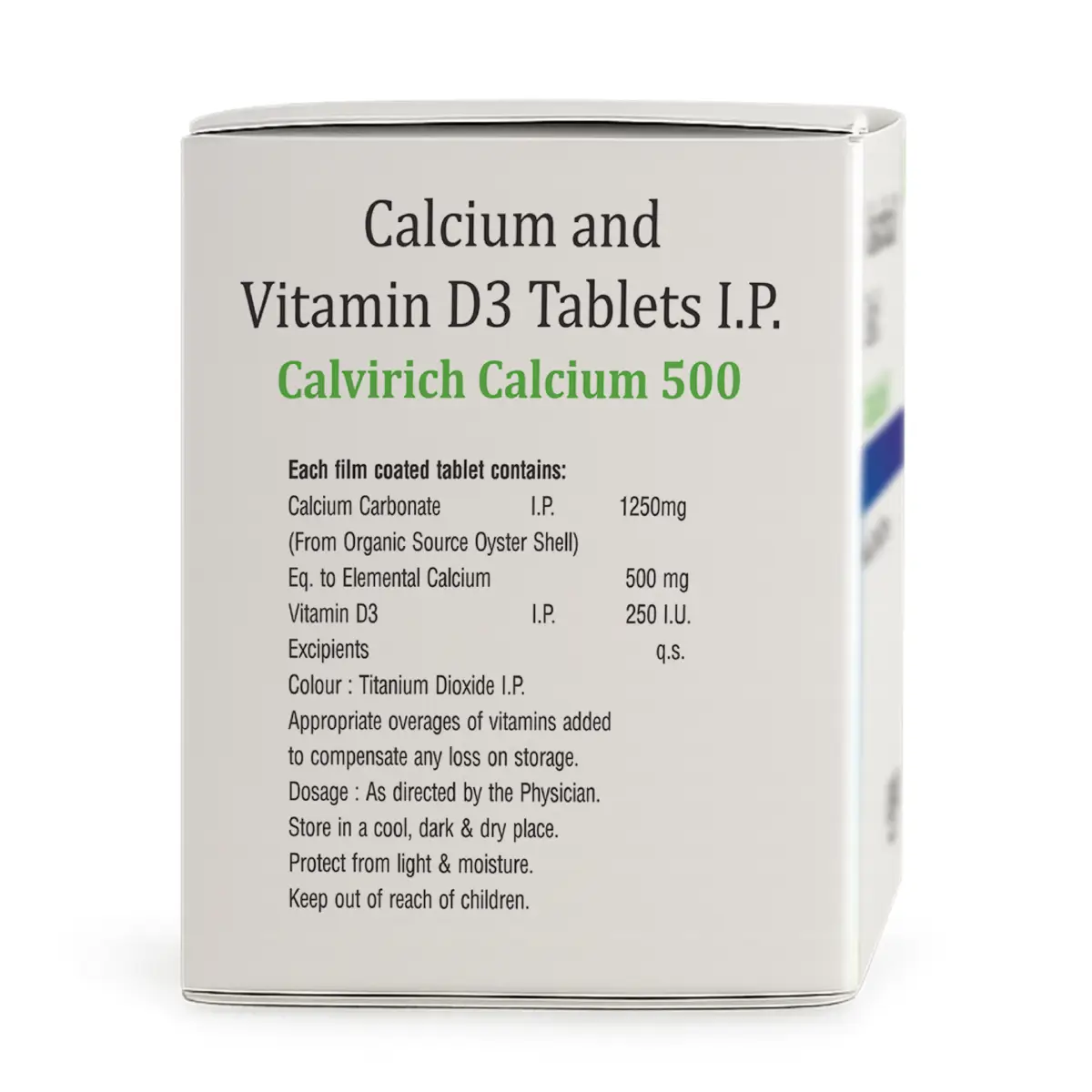 Calvirich Calcium 500 with Vitamin D3 Tablet | For Bones, Joints & Muscle Care