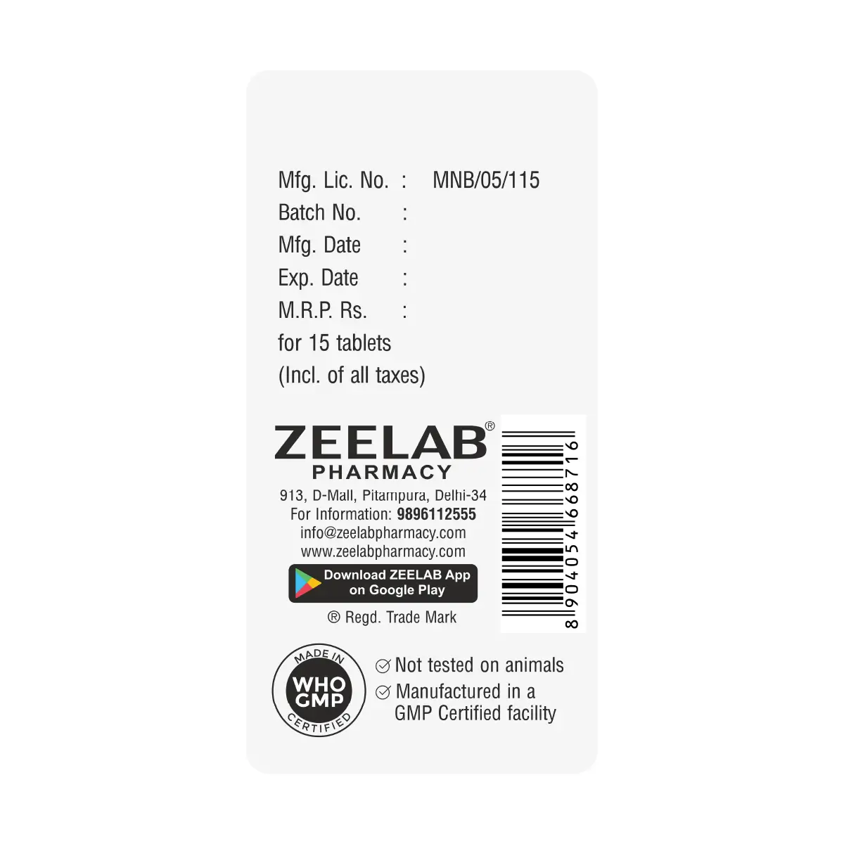 Calvirich Orotate 1000 Tablet