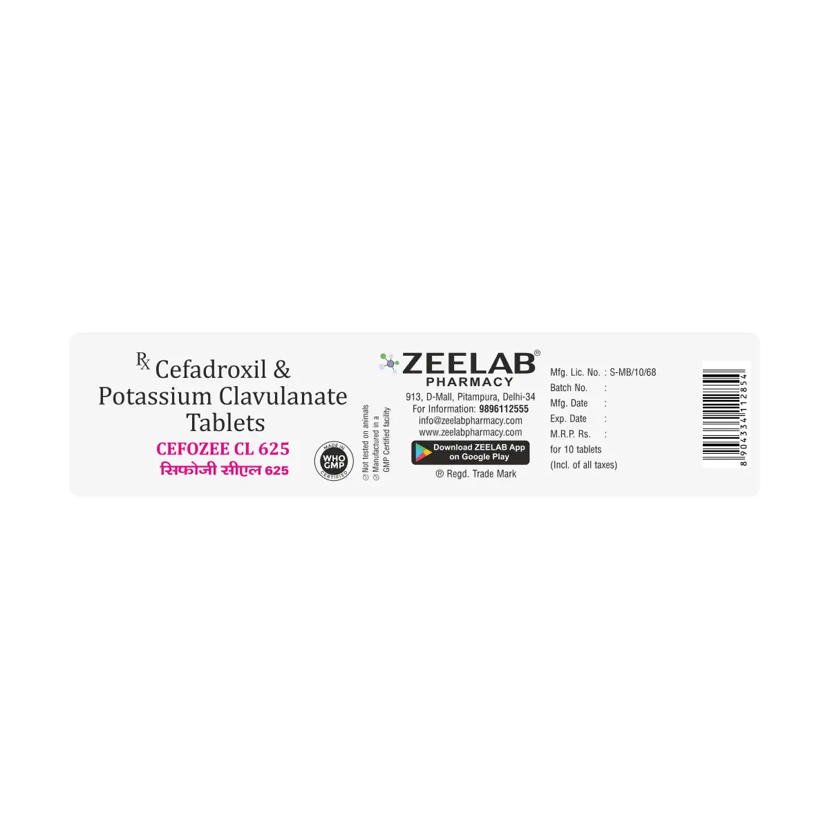 Cefozee CL 625 Antibiotic Tablet