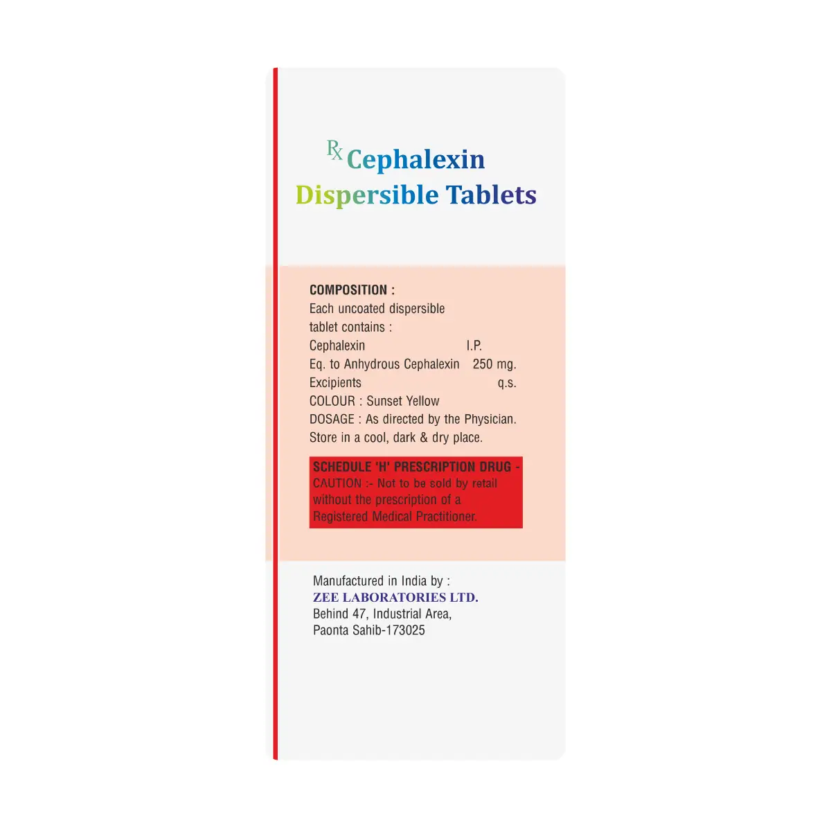 Celazin 250 DT | Cephalexin 250mg Dispersible Tablet | Strip of 10 Tablets