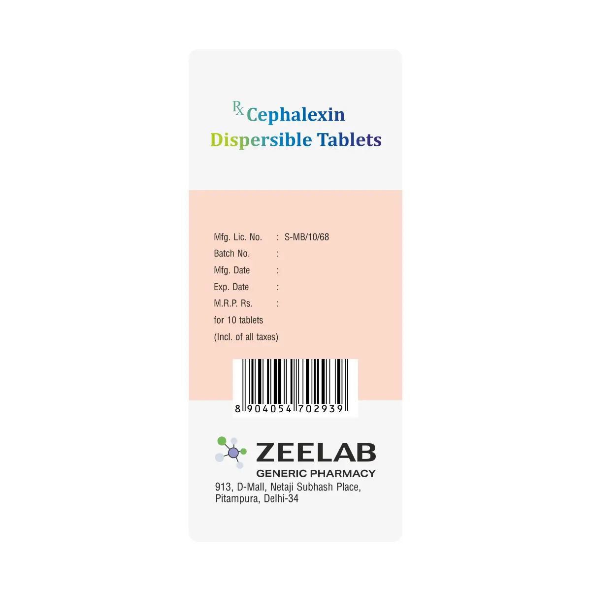 Celazin 250 DT | Cephalexin 250mg Dispersible Tablet | Strip of 10 Tablets