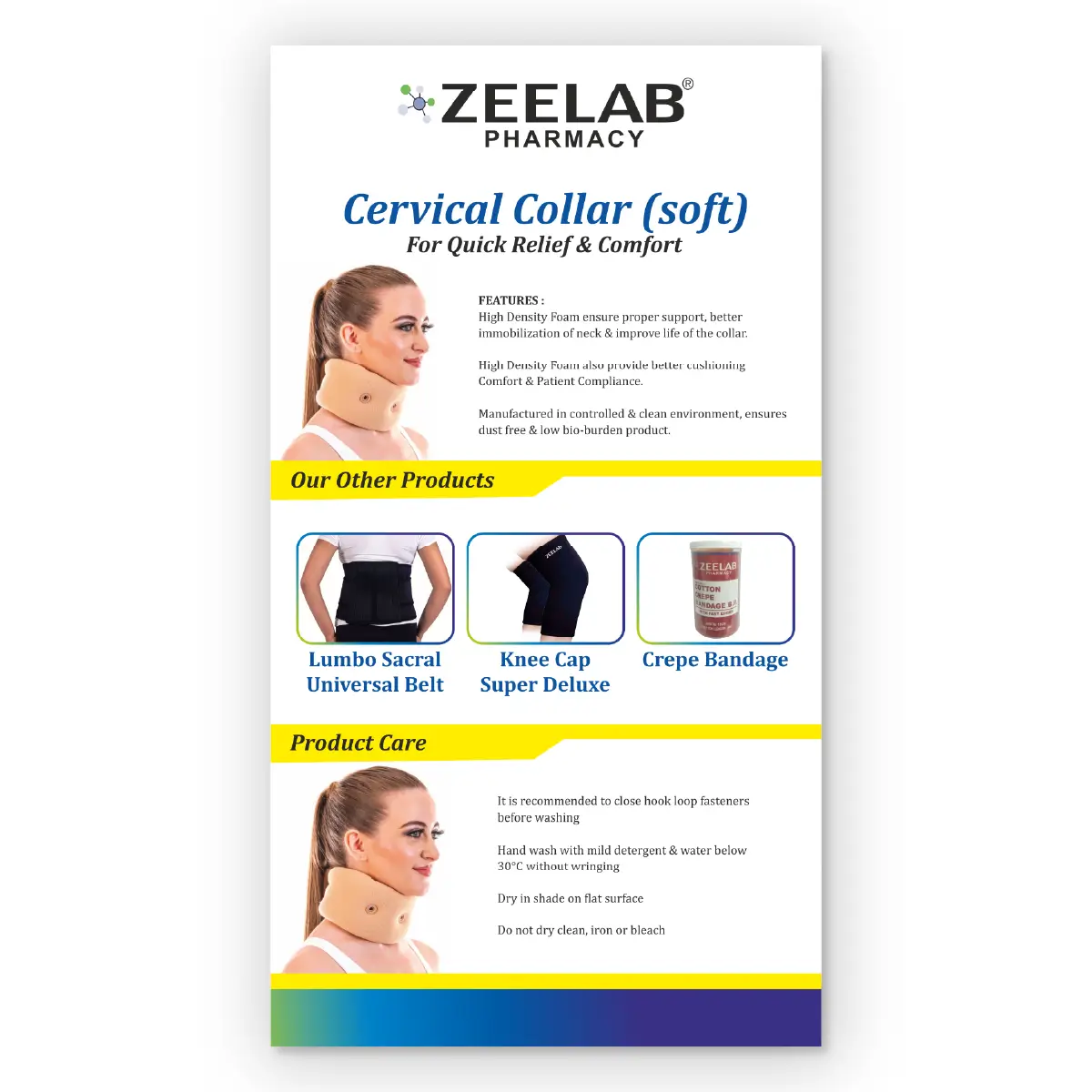 Cervical Collar Soft Deluxe for Neck Support (Medium Size)
