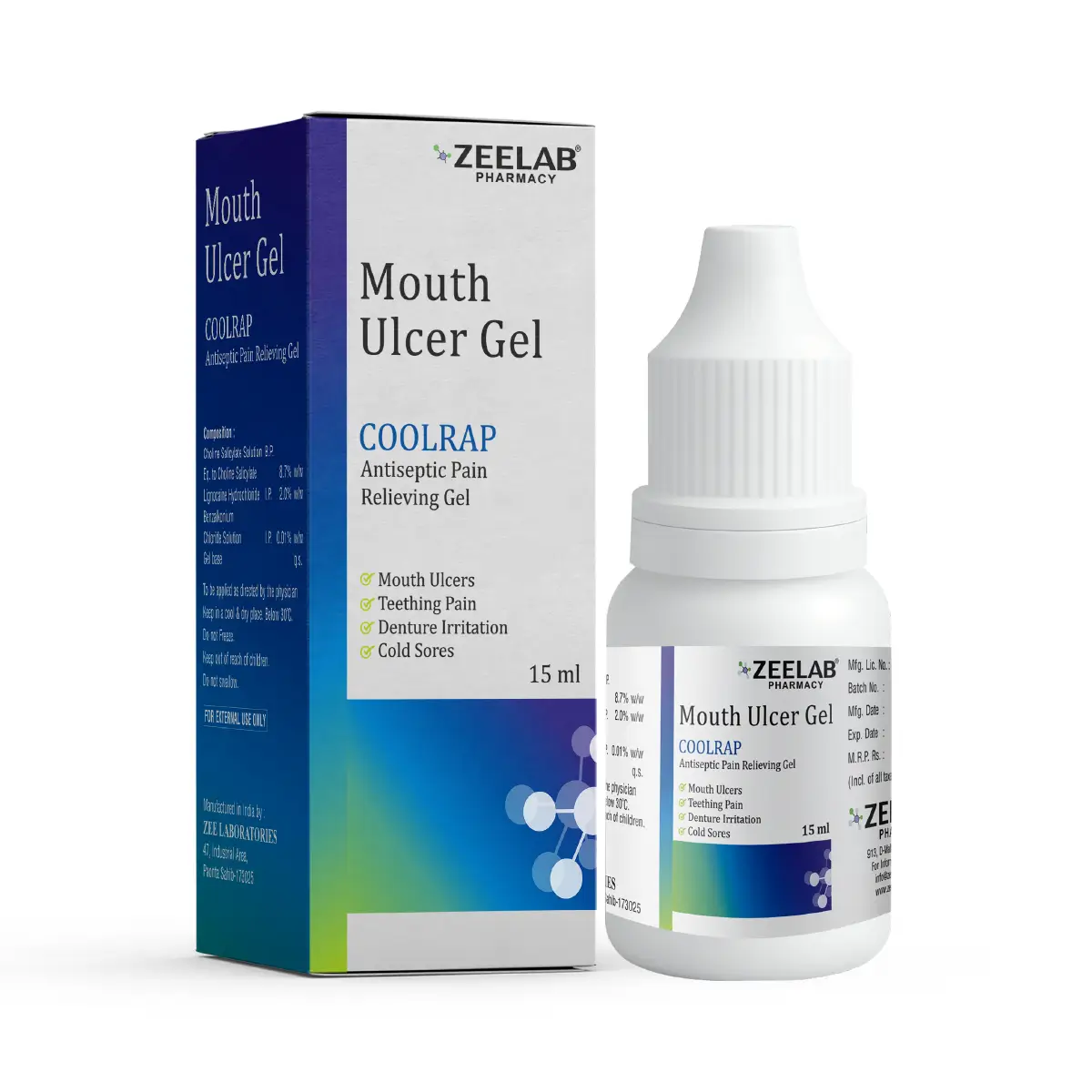 Coolrap Mouth Ulcer Gel 15 gm | Soothes Ulcers, Reduces Pain & Irritation
