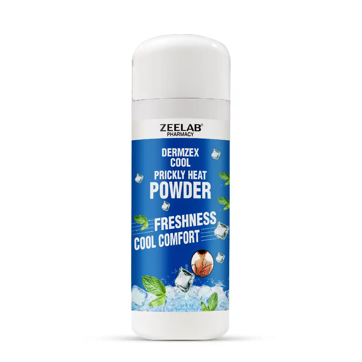 Dermzex Cool Prickly Heat Powder | Cooling Relief for Ghamori & Itching