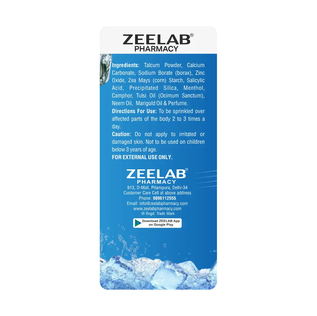 Dermzex Cool Prickly Heat Powder | Cooling Relief for Ghamori & Itching