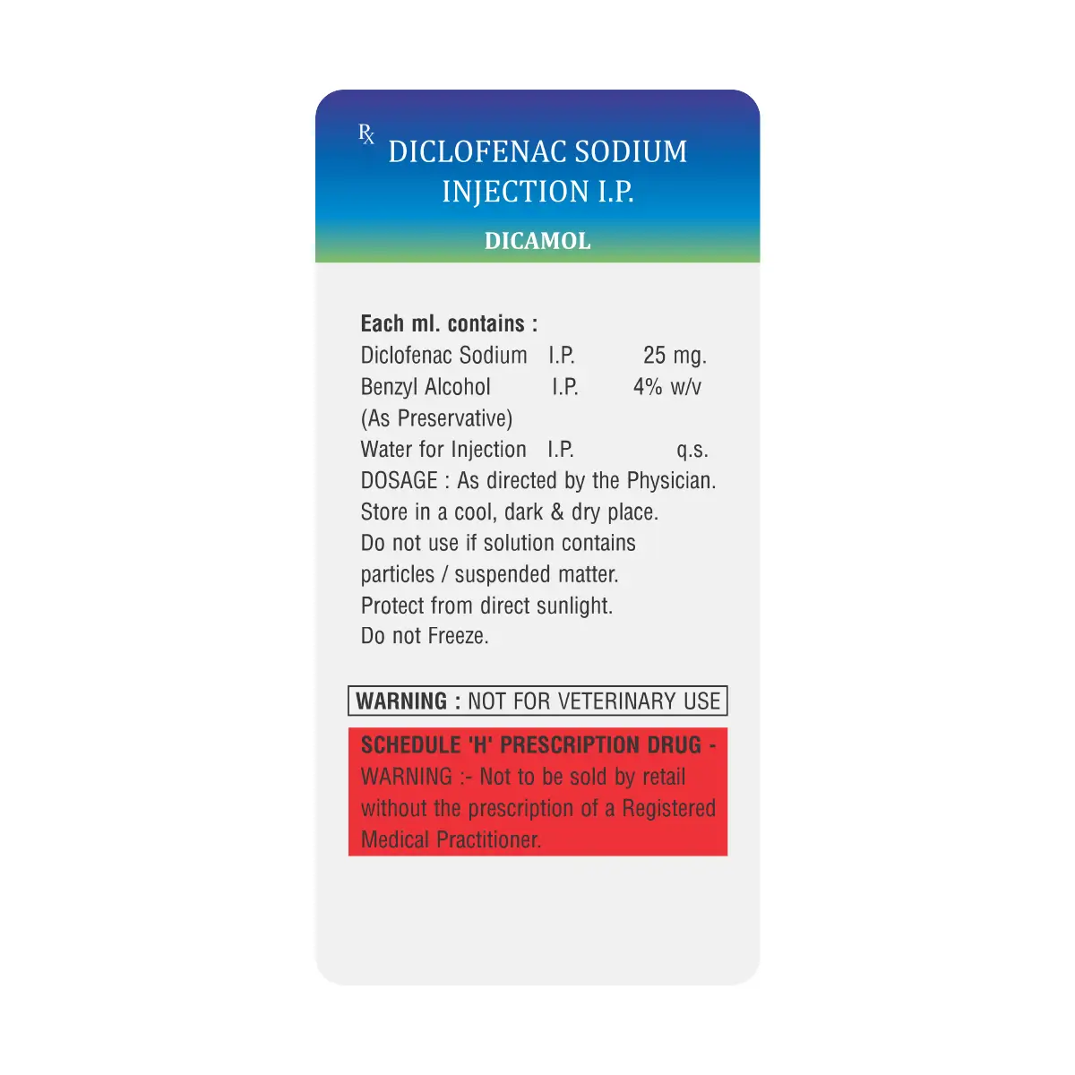 Dicamol 3ml Pain Relieving Injection