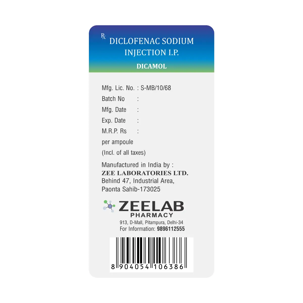 Dicamol 3ml Pain Relieving Injection