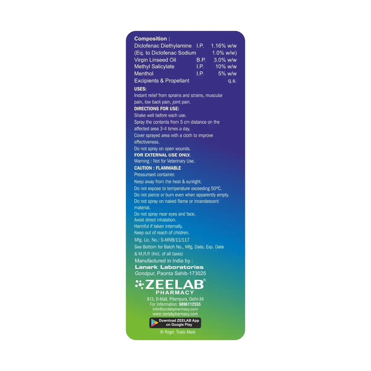 Dicamol Spray 55 gm | Relieves Muscle Ache, Joint Pain & Inflammation