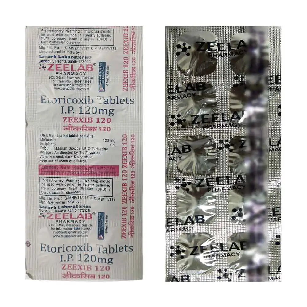 Zeexib 120 | Etoricoxib 120mg Tablet | Strip of 10 Tablets