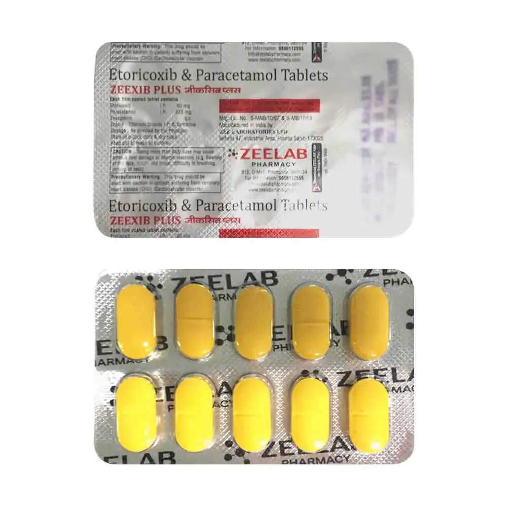 Zeexib Plus | Etoricoxib 60mg + Paracetamol 325mg Tablet | Strip of 10 Tablets