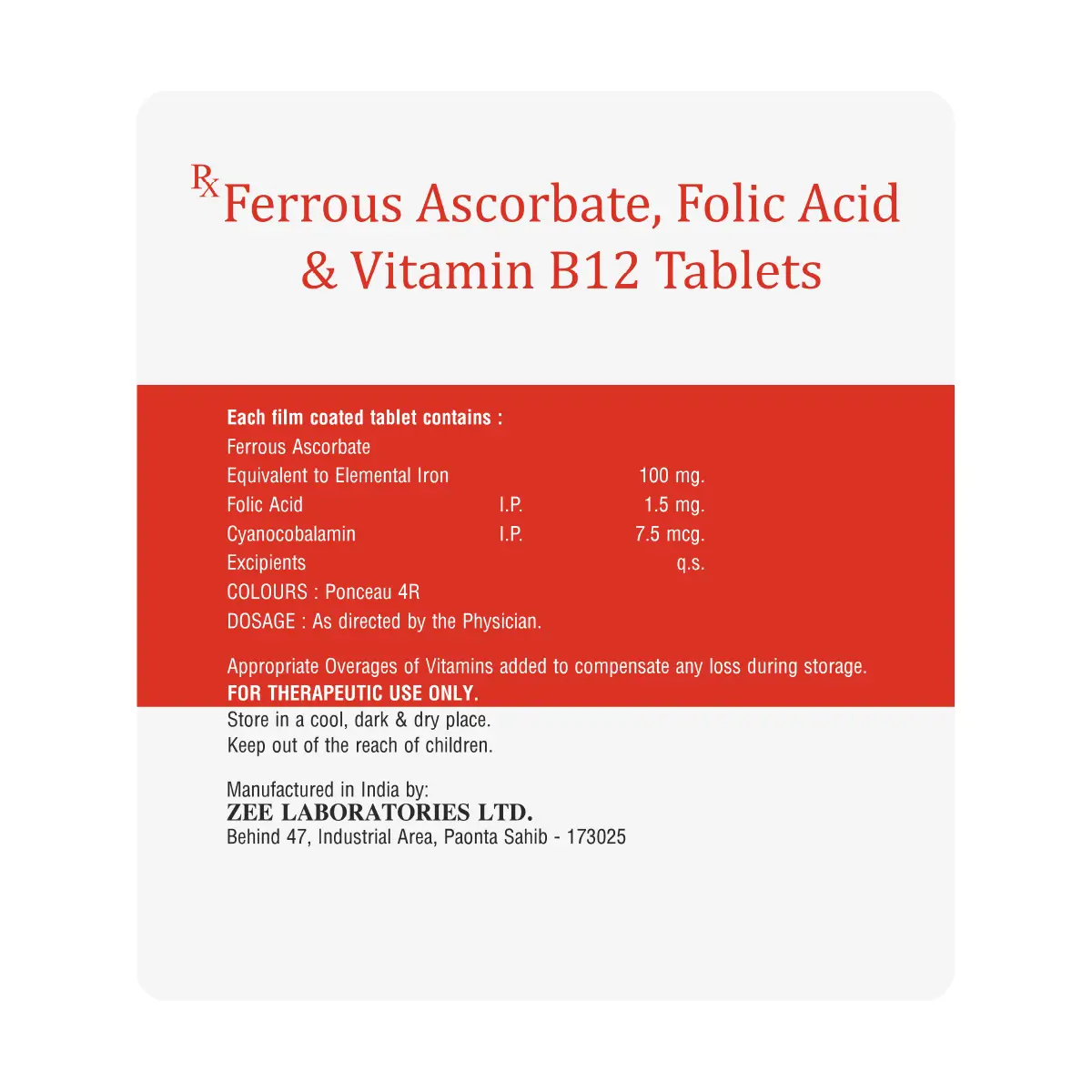 Feriext FA Iron Supplement Tablet | For Iron Deficiency & Anemia Support