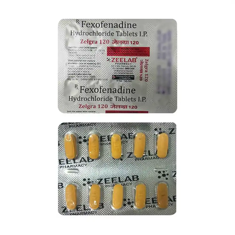 Zelgra 120 | Fexofenadine 120mg Anti-Allergy Tablet | Strip of 10 Tablets
