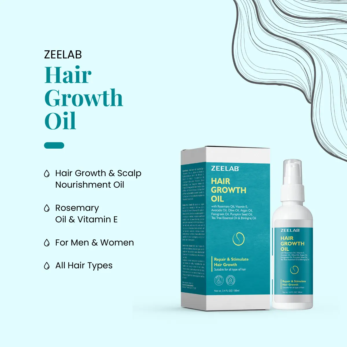 zeelab hair growth oil for hair and scalp nourishment