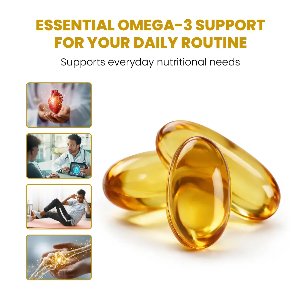 omega 3 fish oil capsules for daily nutritional support