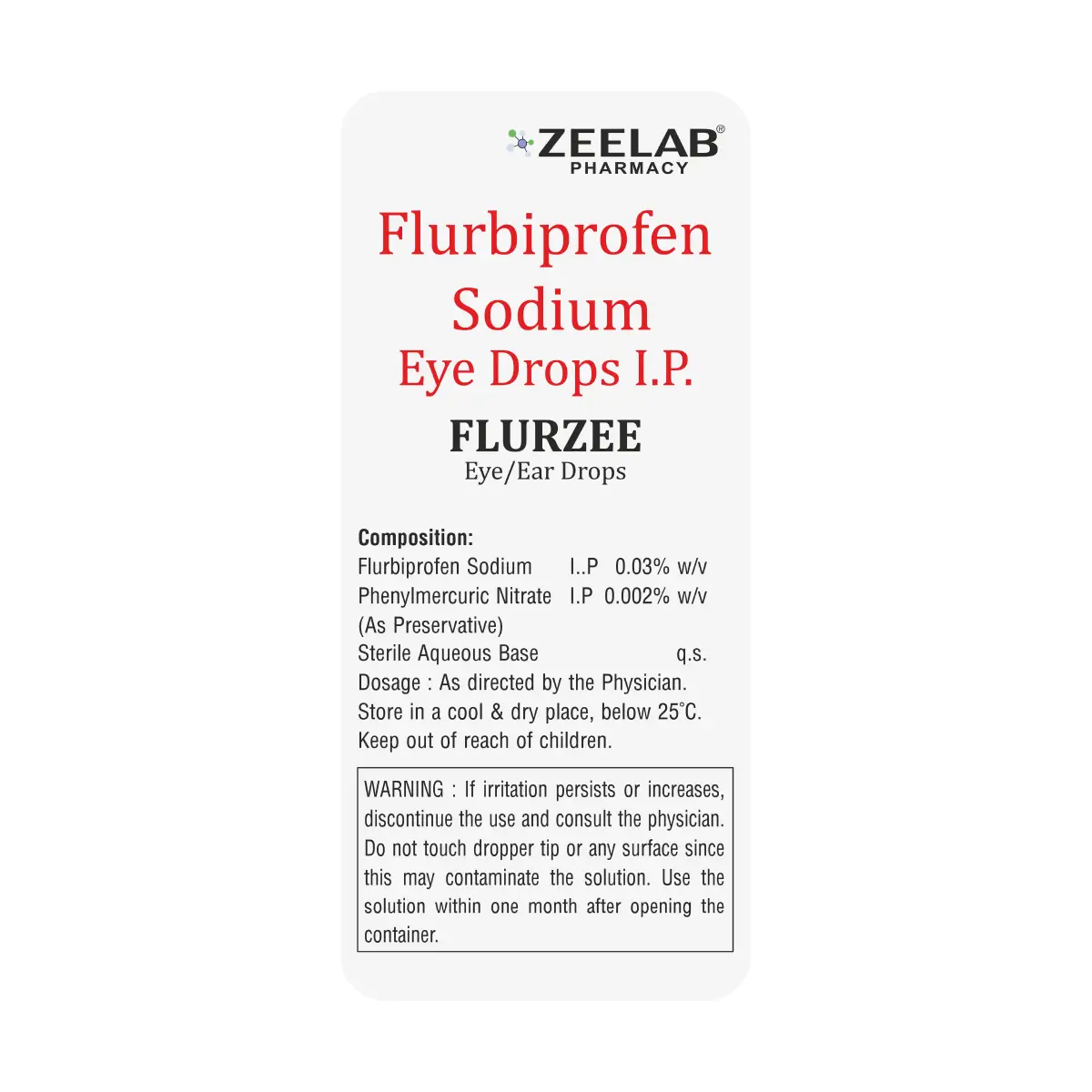 Flurzee Ocular Pain Eye Drops 5 ml