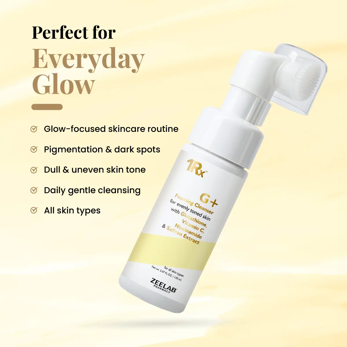1Rx G+ Foaming Cleanser with Glutathione + Vitamin C + Niacinamide 
