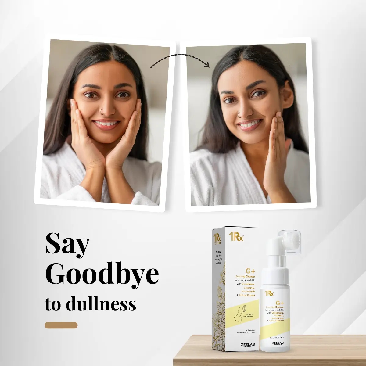 1Rx G+ Foaming Cleanser with Glutathione + Vitamin C + Niacinamide 